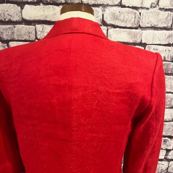 Liz Claiborne Red Double Breasted Long Sleeve Jacket Size 6 - Picture 7 of 10